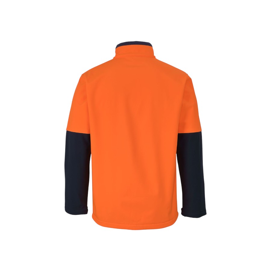 Hi Vis Three Layer Softshell Jacket - Orange/Navy