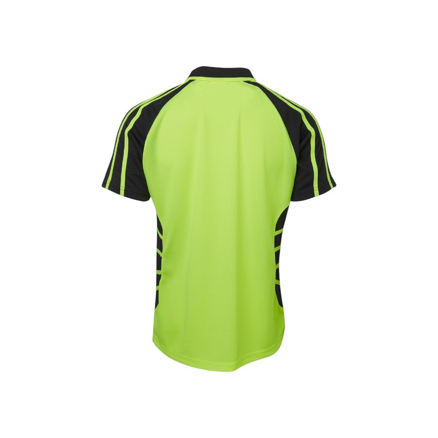 Hi Vis S/S Spider Polo - Lime/Black