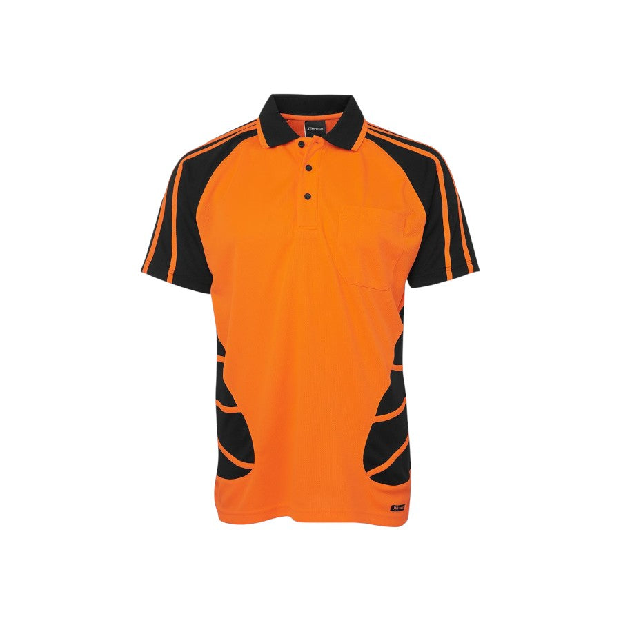 Hi Vis S/S Spider Polo - Orange/Black