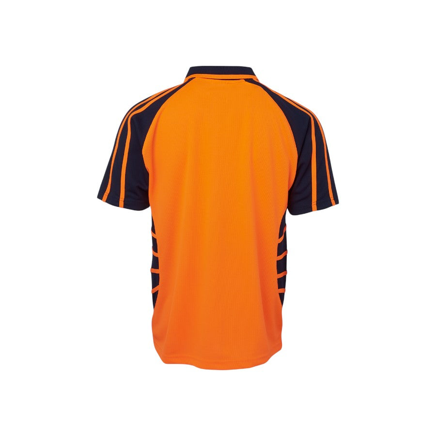 Hi Vis S/S Spider Polo - Orange/Navy