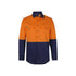 Hi Vis L/S Stretch Work Shirt - Orange/Navy