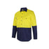 Hi Vis L/S Stretch Work Shirt - Yellow/Navy