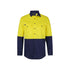 Hi Vis L/S Stretch Work Shirt - Yellow/Navy