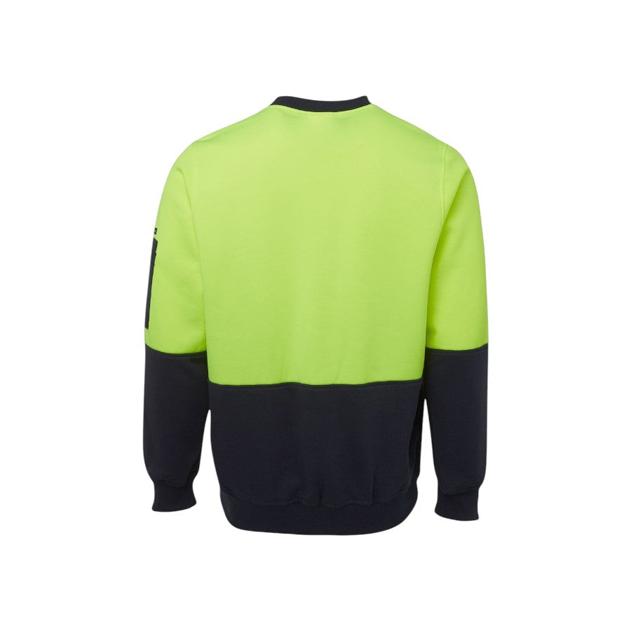 Hi Vis Fleecy Crew - Lime/Navy