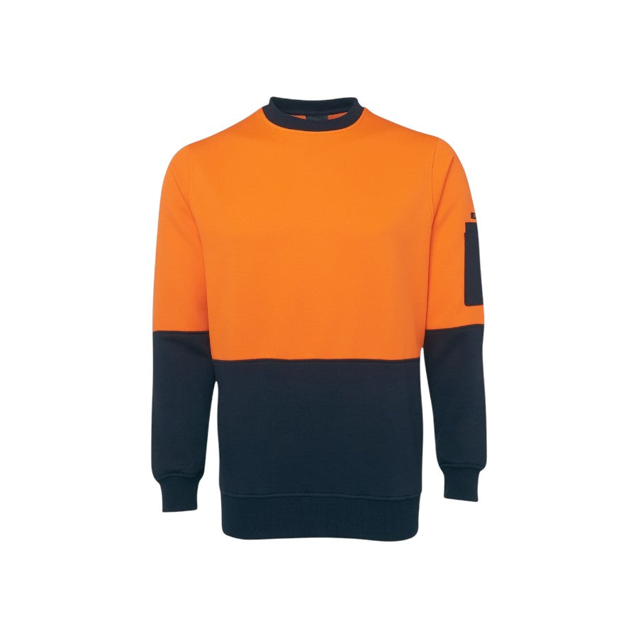 Hi Vis Fleecy Crew - Orange/Navy