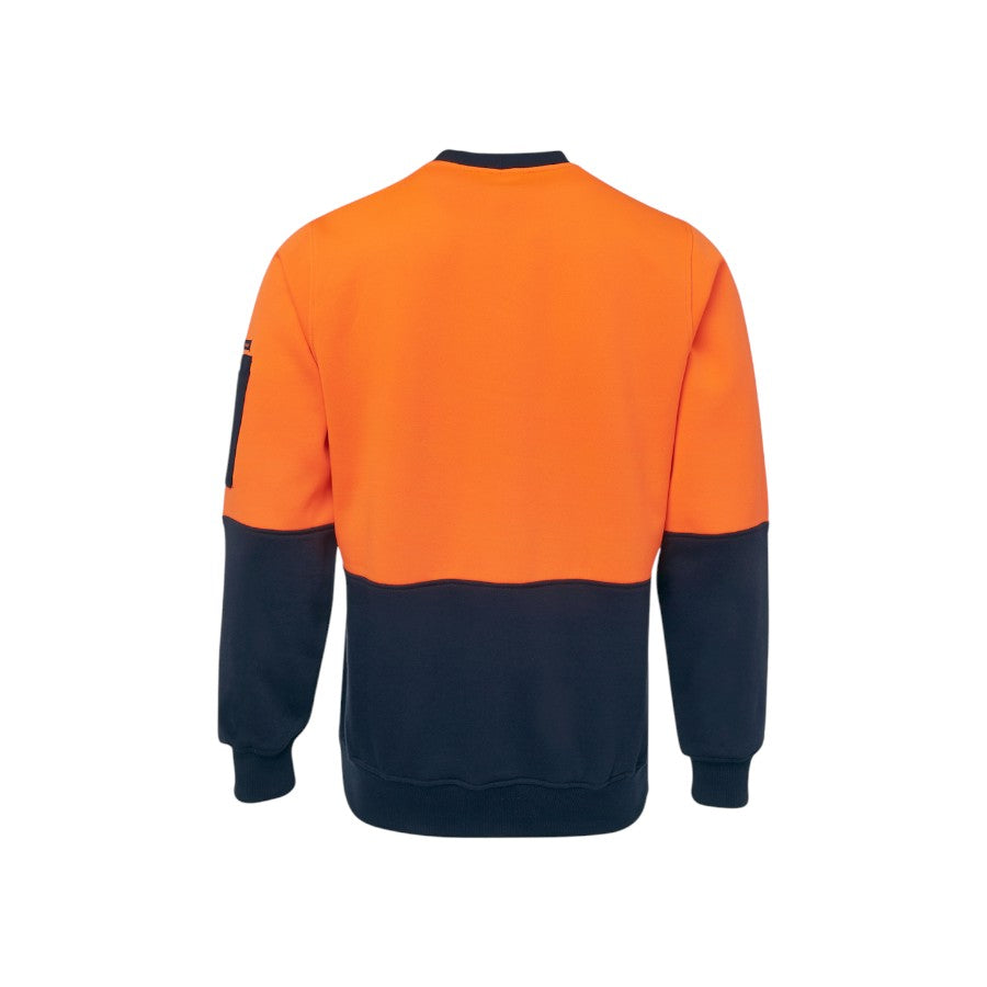 Hi Vis Fleecy Crew - Orange/Navy