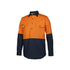 Hi Vis Close Front L/S 150g Work Shirt - Orange/Navy