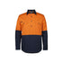 Hi Vis Close Front L/S 150g Work Shirt - Orange/Navy