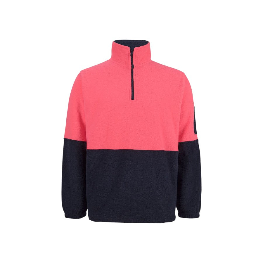 Hi Vis 1/2 Zip Polar Fleece - HV Pink/Navy