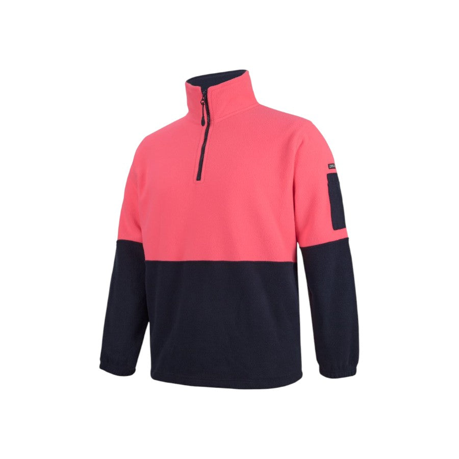 Hi Vis 1/2 Zip Polar Fleece - HV Pink/Navy