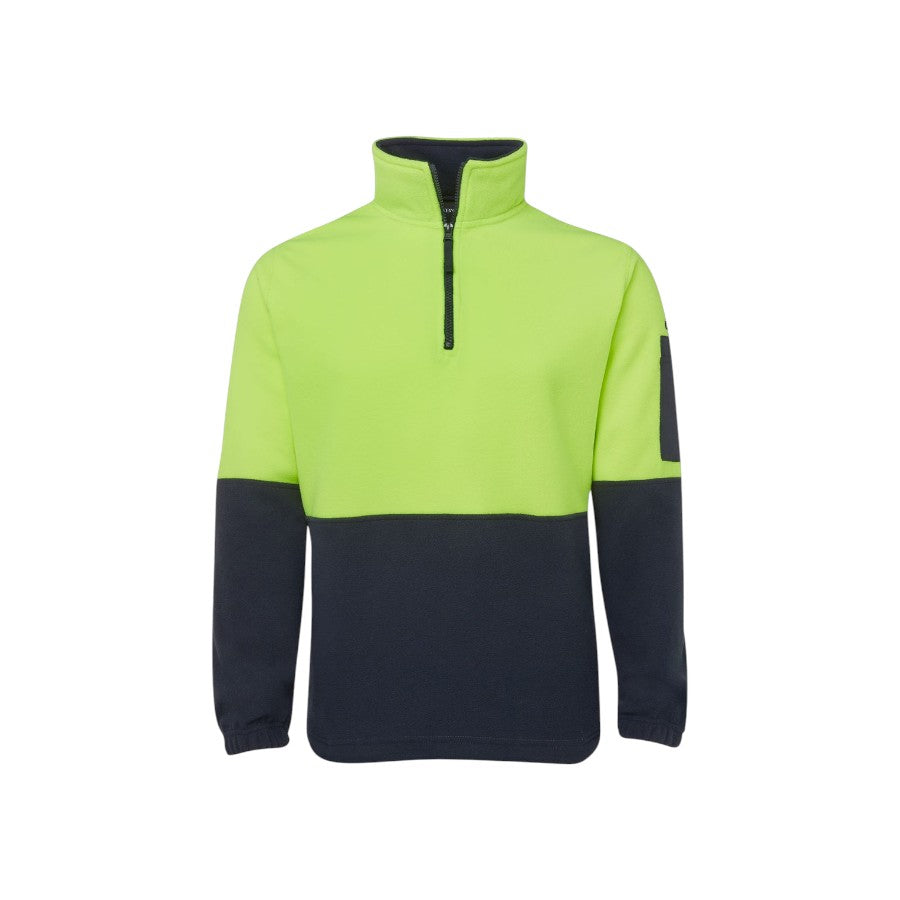 Hi Vis 1/2 Zip Polar Fleece - Lime/Navy