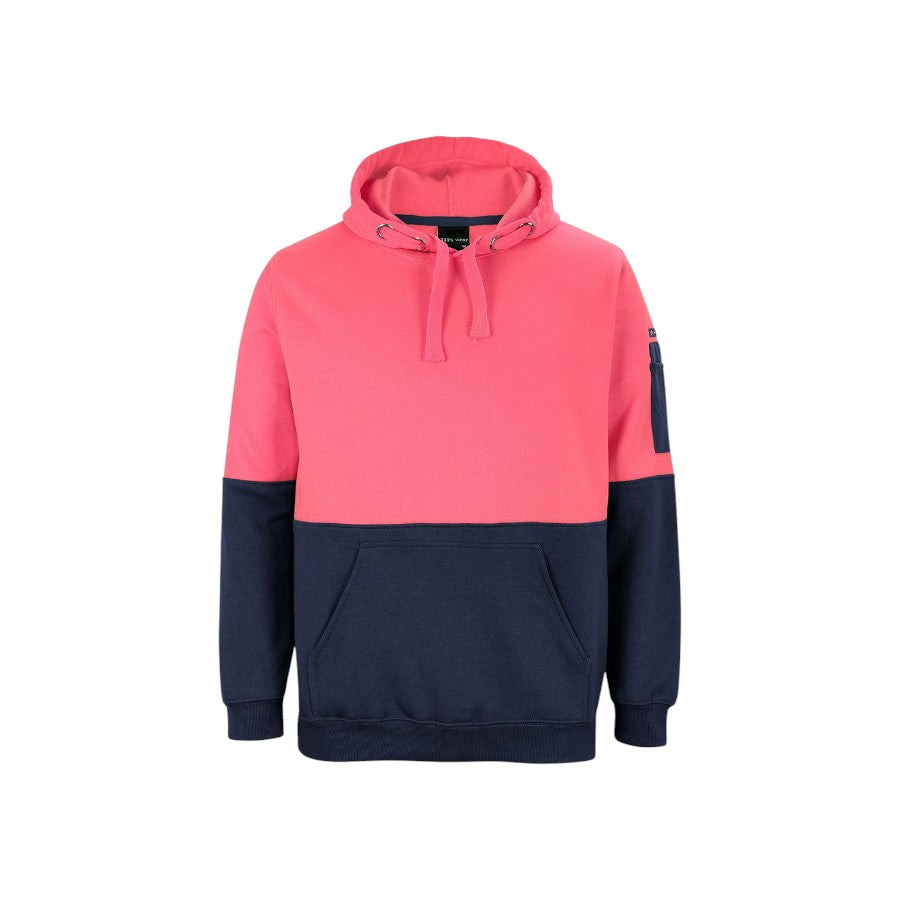 Hi Vis Pull Over Hoodie - HV Pink/Navy