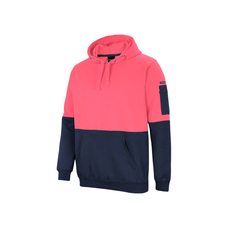 Hi Vis Pull Over Hoodie - HV Pink/Navy