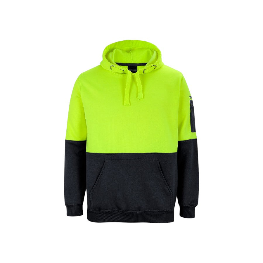 Hi Vis Pull Over Hoodie - Lime/Black