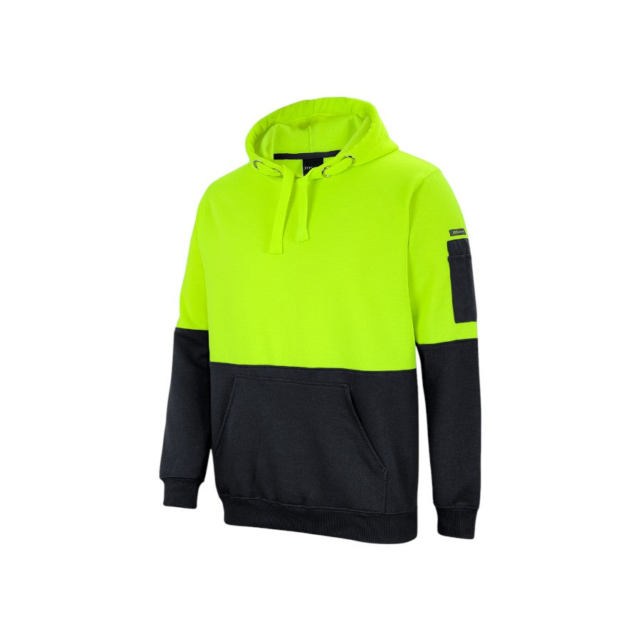 Hi Vis Pull Over Hoodie - Lime/Black