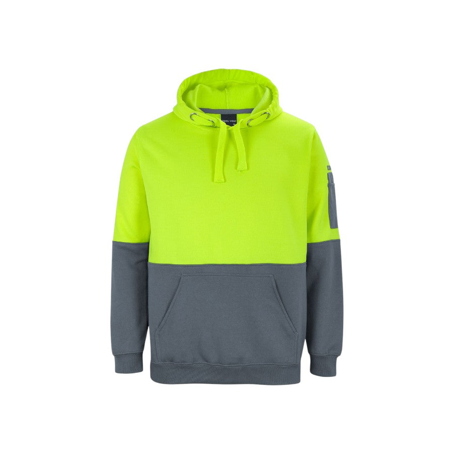 Hi Vis Pull Over Hoodie - Lime/Charcoal