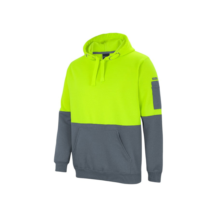 Hi Vis Pull Over Hoodie - Lime/Charcoal