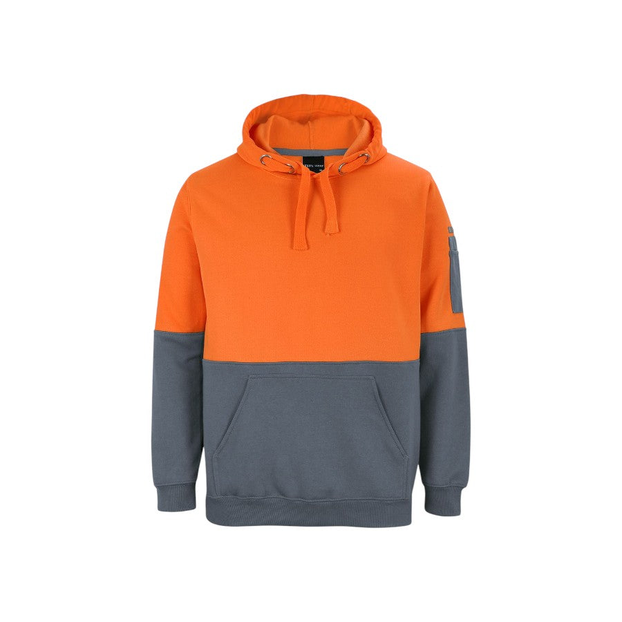 Hi Vis Pull Over Hoodie - Orange/Charcoal