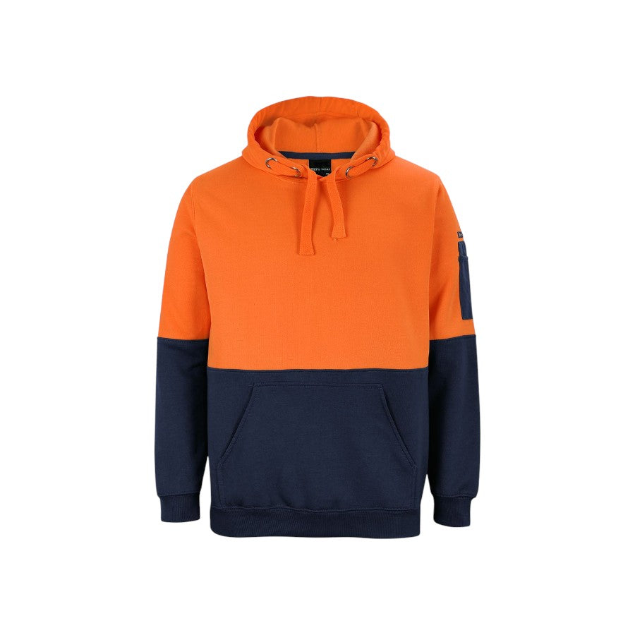 Hi Vis Pull Over Hoodie - Orange/Navy