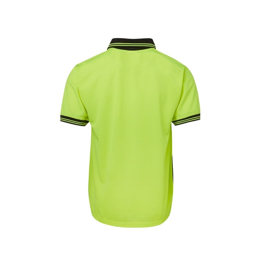 Hi Vis S/S Traditional Polo - Lime/Black