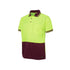 Hi Vis S/S Traditional Polo - Lime/Maroon