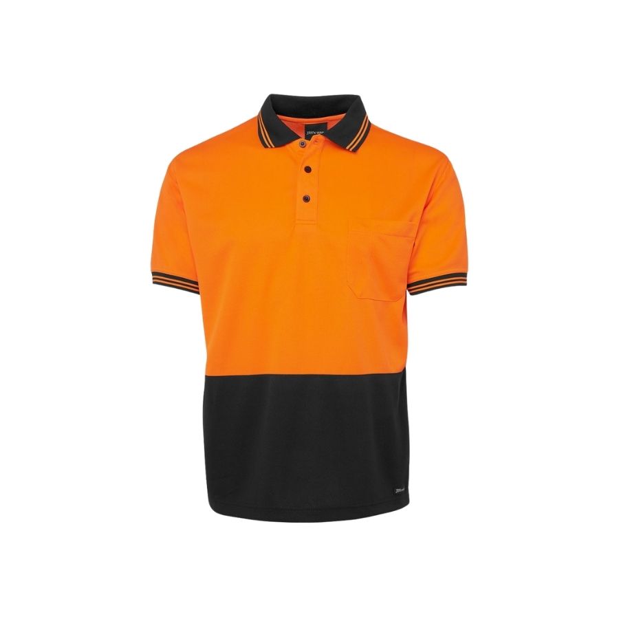 Hi Vis S/S Traditional Polo - Orange/Black