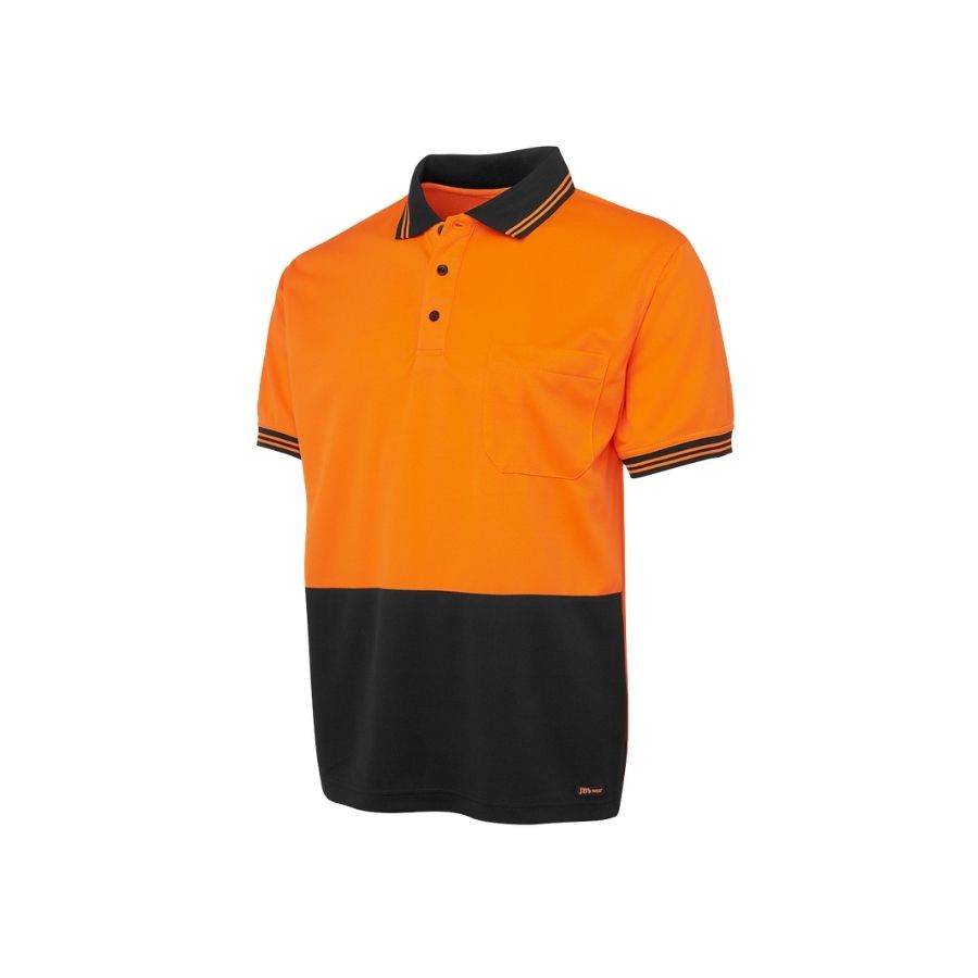 Hi Vis S/S Traditional Polo - Orange/Black