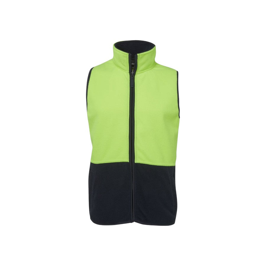 Hi Vis Polar Vest - Lime/Navy