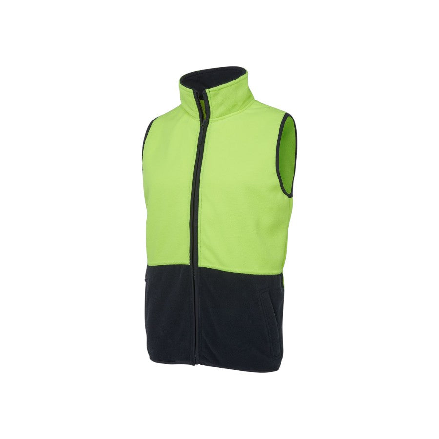 Hi Vis Polar Vest - Lime/Navy