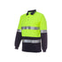 Hi Vis L/S (D+N) Traditional Polo - Lime/Navy