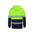 Hi Vis (D+N) 1/2 Zip Segmented Tape Hoodie - Lime/Navy