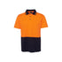 Hi Vis Non Cuff S/S Cotton Back Polo - Orange/Navy