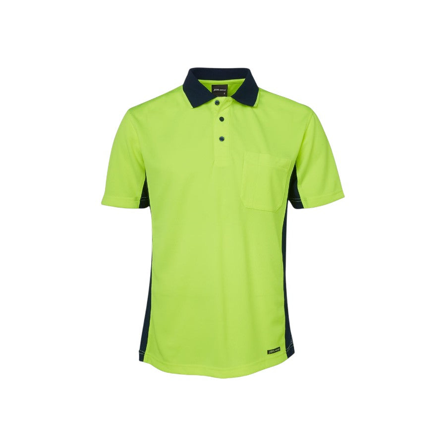 Hi Vis S/S Sport Polo - Lime/Navy