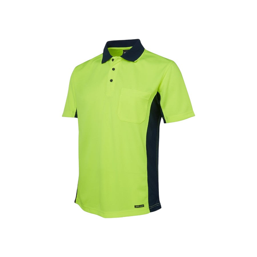 Hi Vis S/S Sport Polo - Lime/Navy