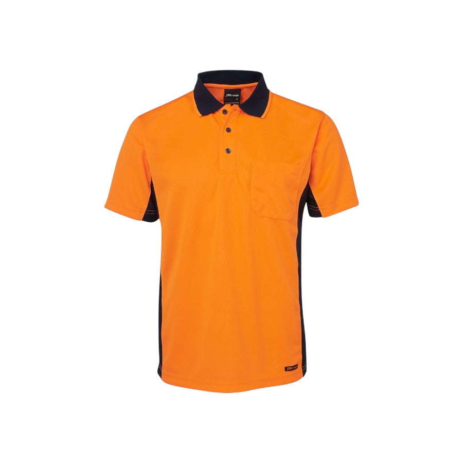 Hi Vis S/S Sport Polo - Orange/Navy