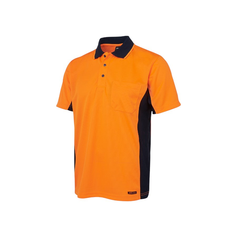 Hi Vis S/S Sport Polo - Orange/Navy
