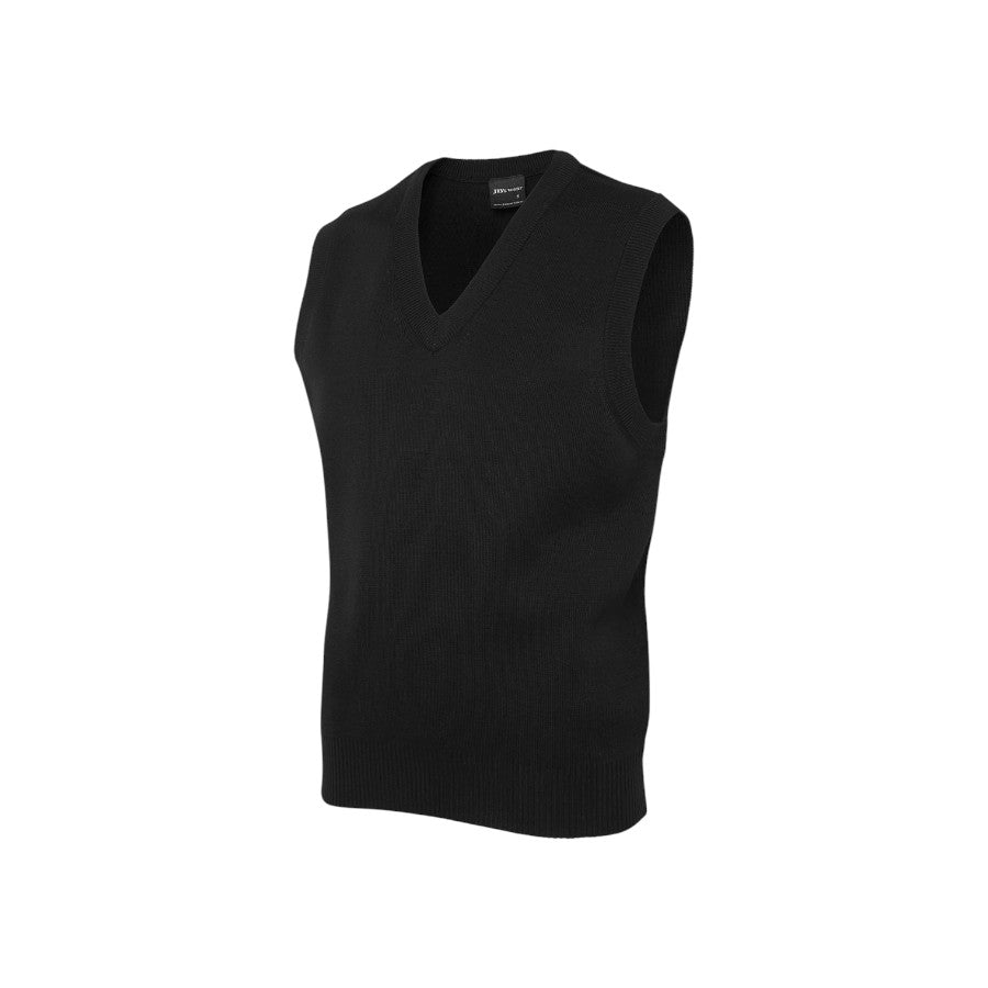 Black V-neck knitted vest,