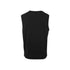 Black V-neck knitted vest, back view