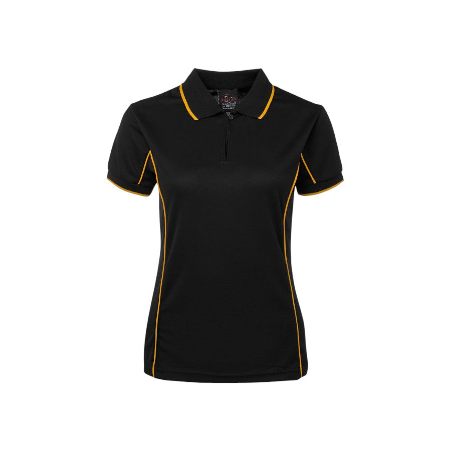 Podium Ladies Piping Polo - Black/Gold