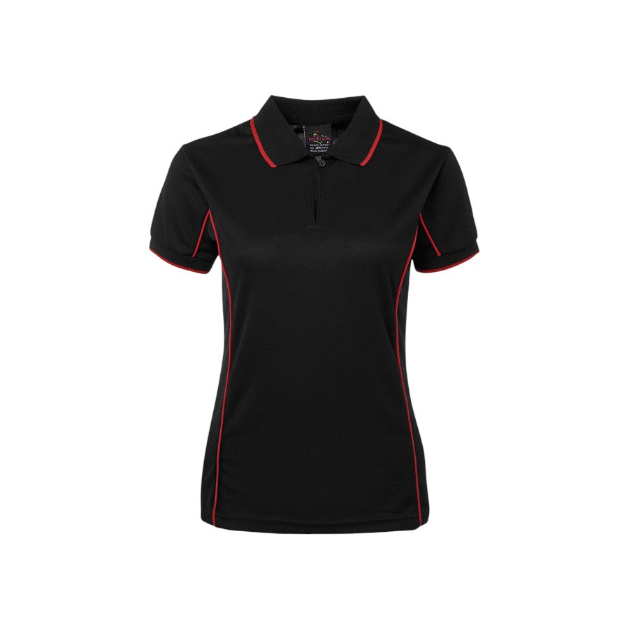 Podium Ladies Piping Polo - Black/Red