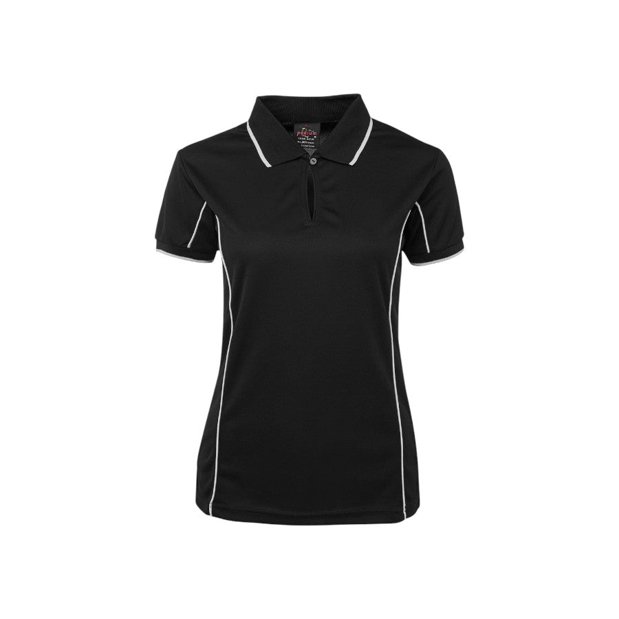 Podium Ladies Piping Polo - Black/White