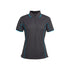 Podium Ladies Piping Polo - Charcoal/Aqua