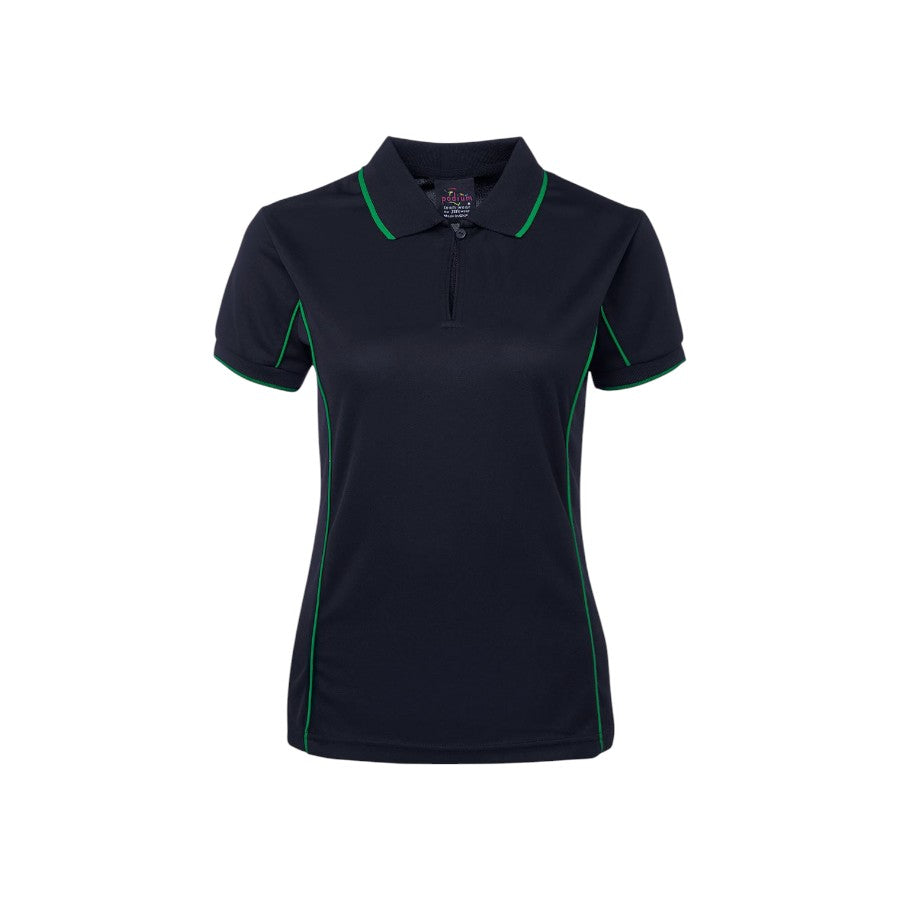 Podium Ladies Piping Polo - Navy/Green