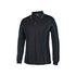 Podium L/S Piping Polo - Black/Aqua
