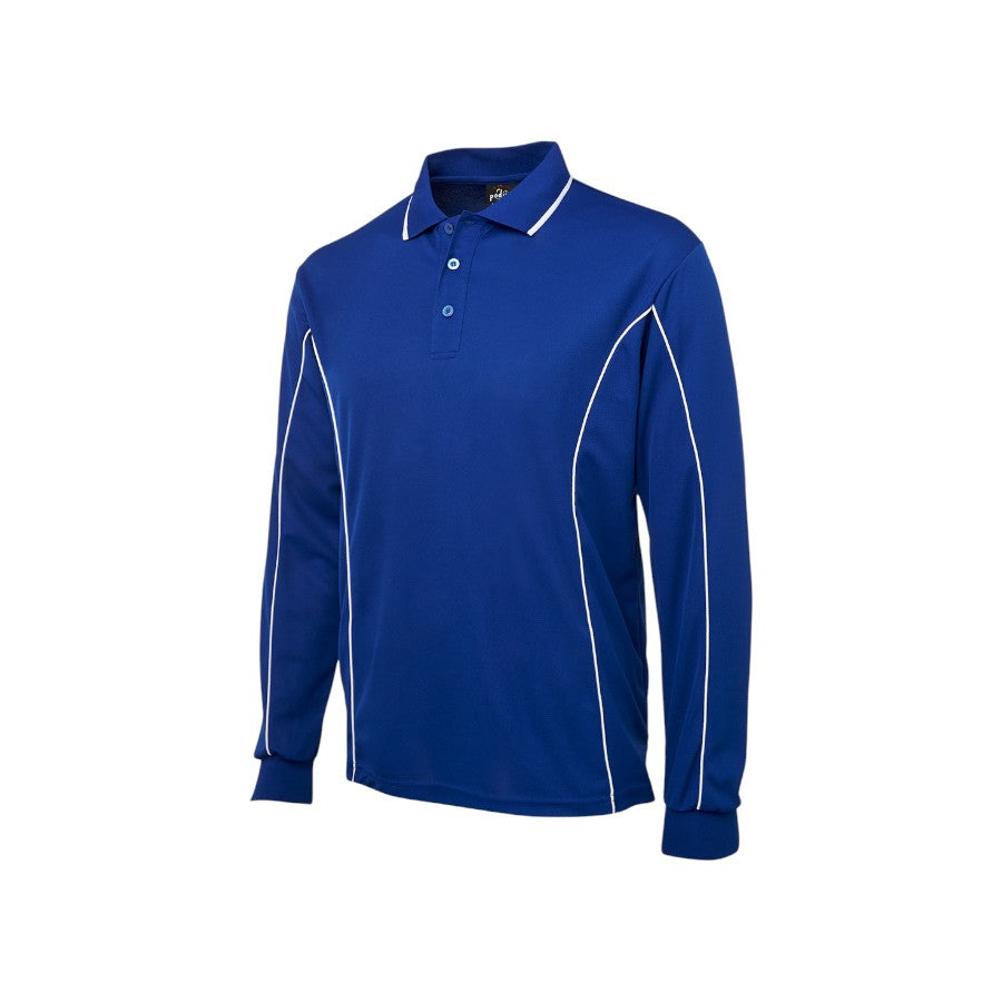 Podium L/S Piping Polo - Royal/White