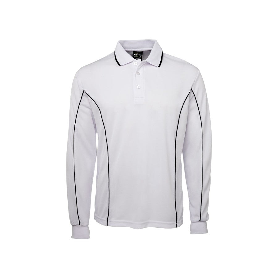 Podium L/S Piping Polo - White/Navy