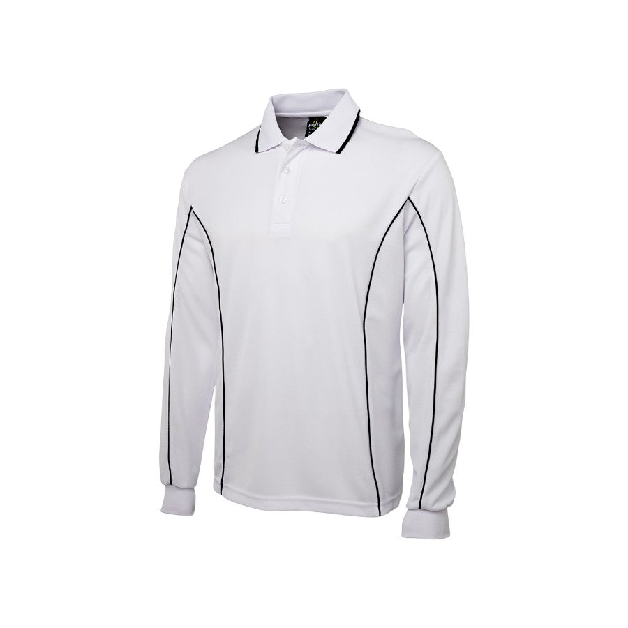 Podium L/S Piping Polo - White/Navy