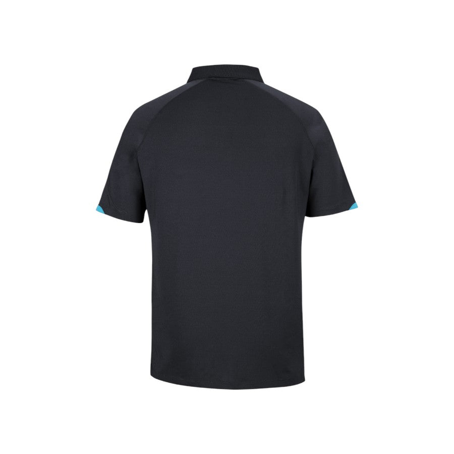 Podium Contrast Stretch Polo - Black/Aqua