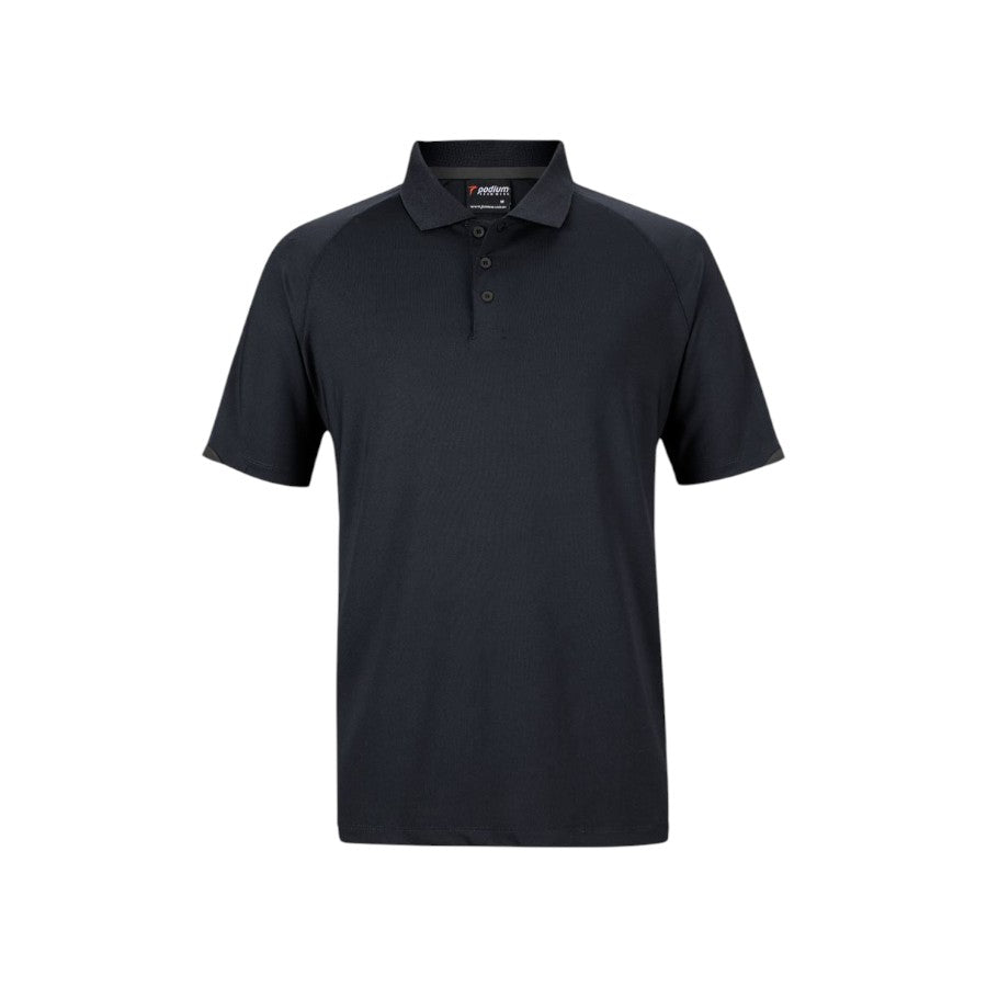 Podium Contrast Stretch Polo - Black/Charcoal