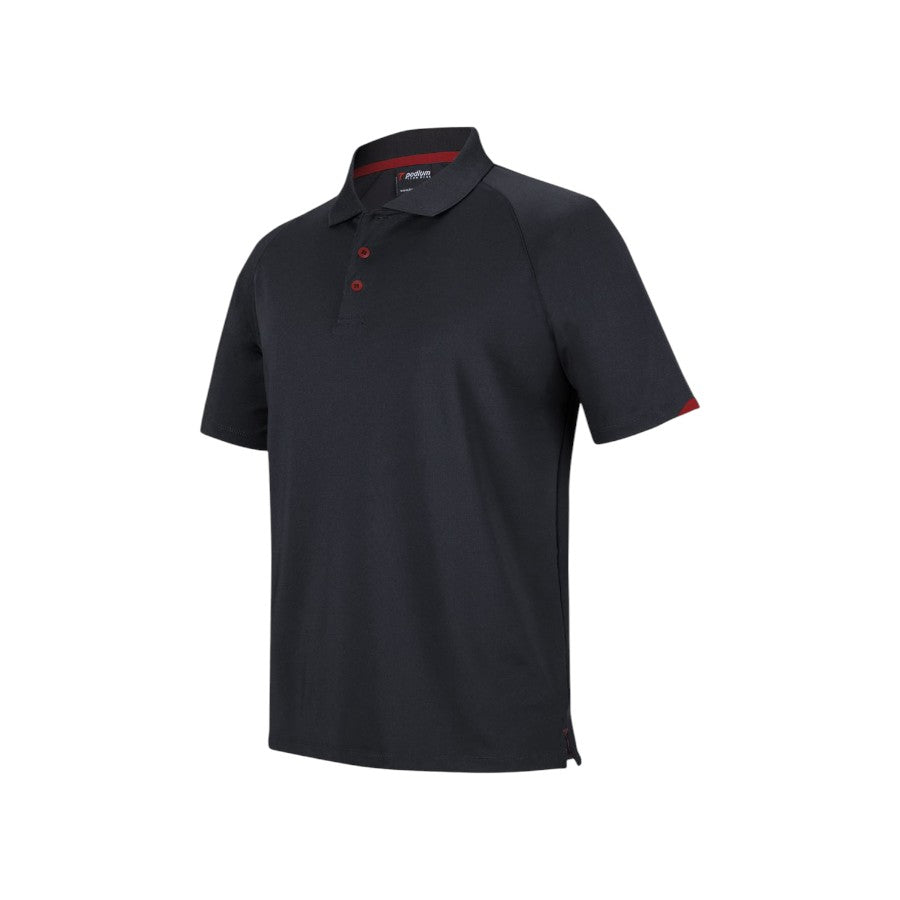 Podium Contrast Stretch Polo - Black/Red